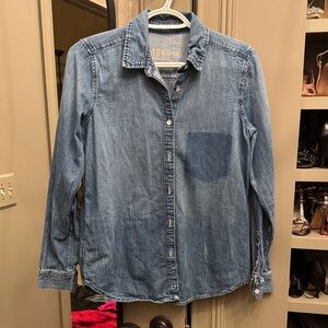 GAP Light Blue Denim Button-Down Shirt
